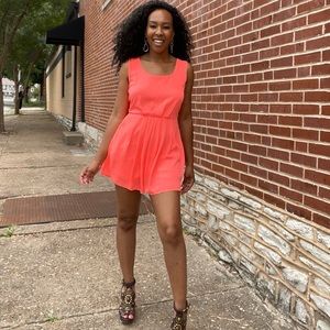 Neon Pink Chiffon Romper